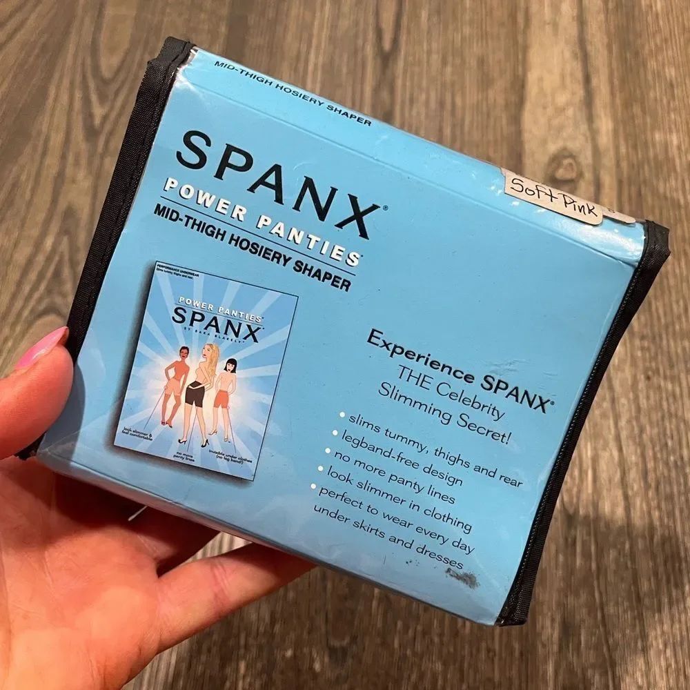 NWT Spanx Power Panties Mid Thigh Hosiery Shaper 004H Slimming Soft Pink Size ?